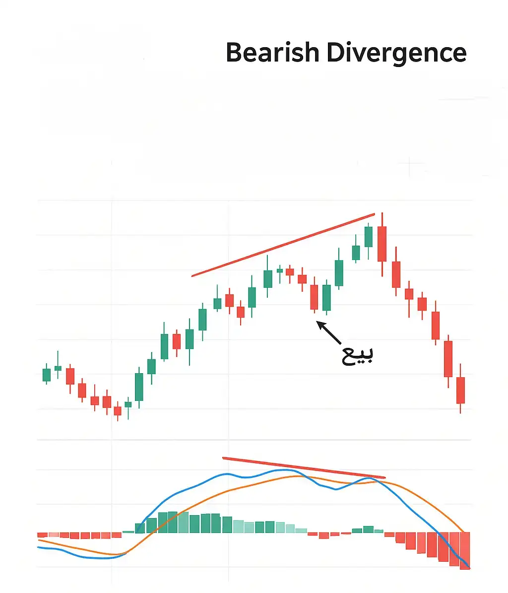 دايفرجنس هبوطي Bearish Divergence