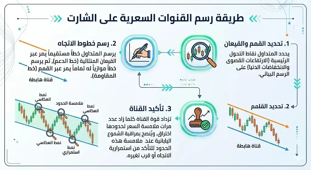 طريقة رسم القنوات السعرية على الشارت