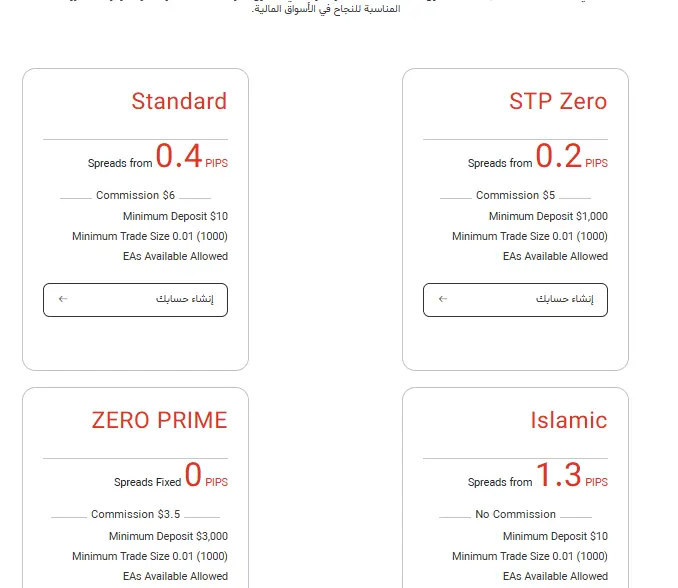 أنواع حسابات التداول في شركة اس تي بي تريدينغ