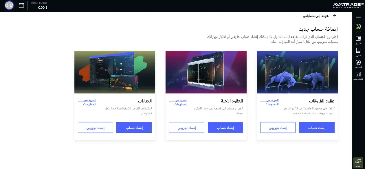 أنواع حسابات التداول لدى شركة افاتريد Avatrade