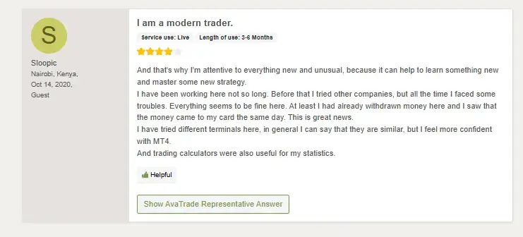 الآراء حول شركة افاتريد Avatrade 3