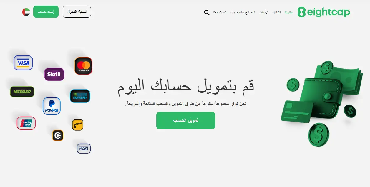 طرق الإيداع والسحب في شركة إيتكاب جلوبال