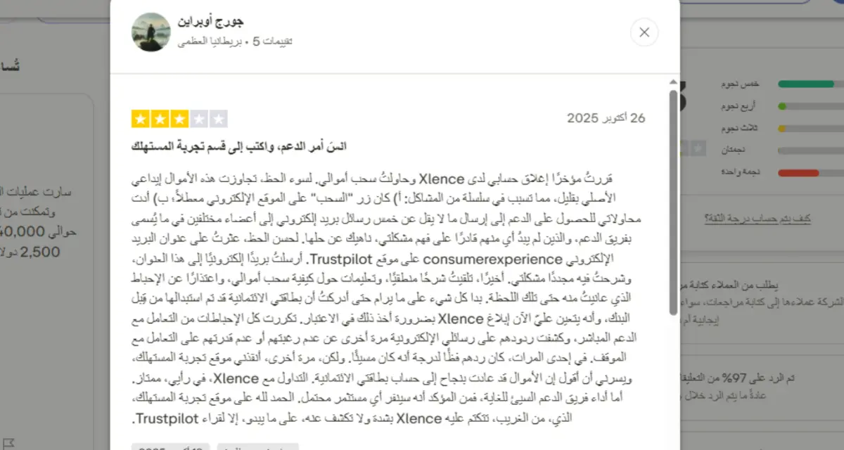 تجارب المتداولين الحقيقيين مع Xlence