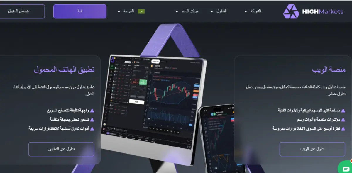منصات التداول في شركة High Markets