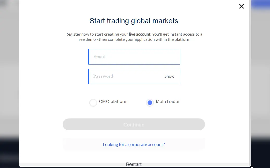 حسابات التداول في شركة CMC Markets